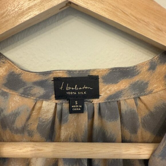 Aritzia Babaton Silk Leopard Print Shirt Dress, Size Small - Picture 2 of 11